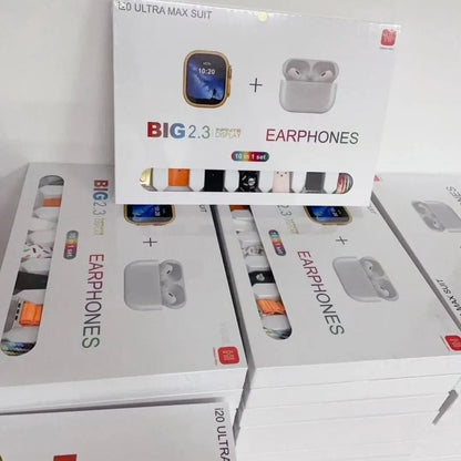 Ultra Max suit Smart Watch 10 in 1 box 2.3inch large screen with 7 strips