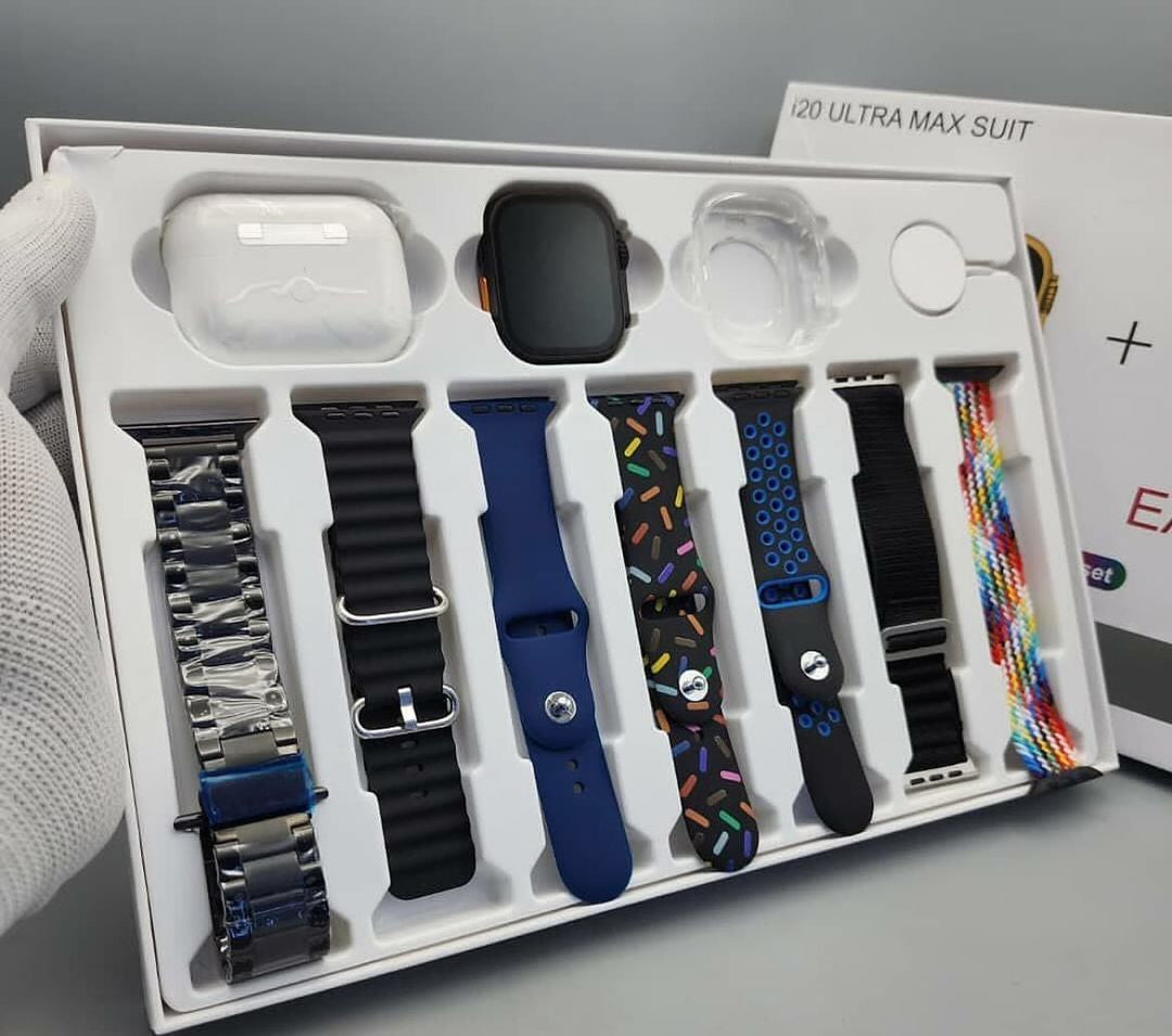 Ultra Max suit Smart Watch 10 in 1 box 2.3inch large screen with 7 strips